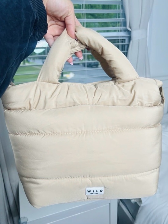 Wilo The Label Handbags - WILO Cream Quilted Puffer Crossbody Bag